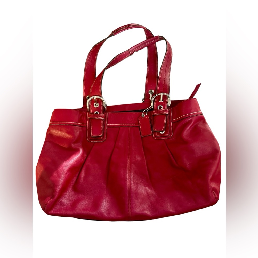 Coach buttery leather red sack purse